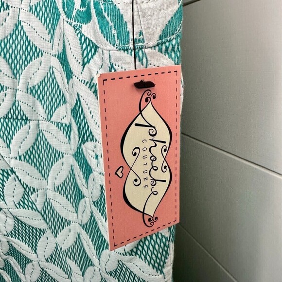 Phoebe Couture Sleeveless Drop Waist Pleat Jacquard Sheath Dress NWT Size 12 - Picture 6 of 7